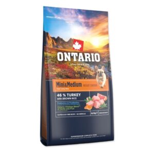 Ontario Mini & Medium Weight Control Turkey & Brown rice 12kg