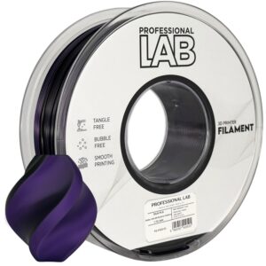 3D Plastikas - Filamentas PLA Silk Dual Color juodas violetinis | 1.75 mm, 1 kg | Professional LAB