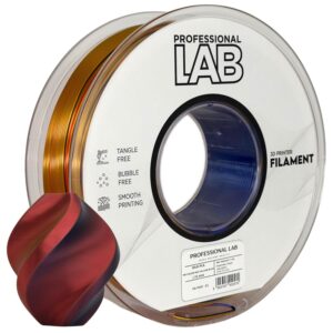 3D Plastikas - Filamentas PLA Silk Tri Color raudonas geltonas mėlynas | 1.75 mm, 1 kg | Professional LAB