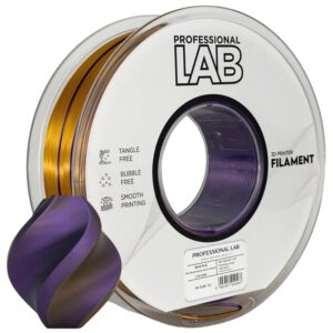 3D Plastikas - Filamentas PLA Silk Tri Color juodas auksinis violetinis | 1.75 mm, 1 kg | Professional LAB