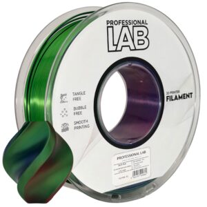 3D Plastikas - Filamentas PLA Silk Tri Color raudonas mėlynas žalias | 1.75 mm, 1 kg | Professional LAB