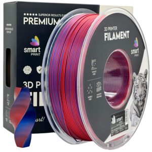 3D Plastikas - Filamentas PLA Silk Dual Color raudonas mėlynas | 1.75 mm, 1 kg | SPrint