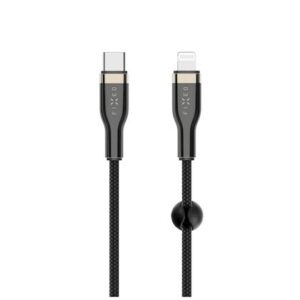FIXED pintas kabelis USB-C/Lightning, 0,5m, juodos spalvos