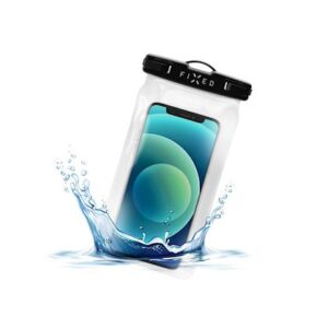 FIXED Float vandeniui atsparus dėklas telefonui, juodos spalvos