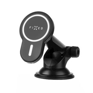 FIXED MagClick XL Wireless Car holder 15W, juodos spalvos