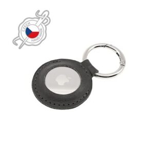 FIXED Leather dėklas skirtas AirTag, juodos spalvos