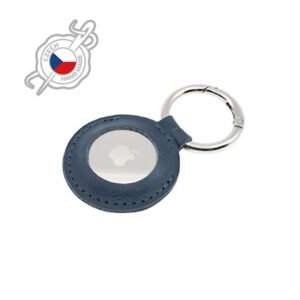 FIXED Leather dėklas skirtas AirTag, mėlynos spalvos