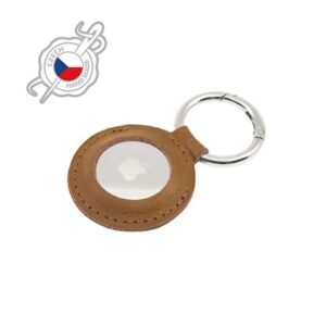 FIXED Leather dėklas skirtas AirTag, rudos saplvos