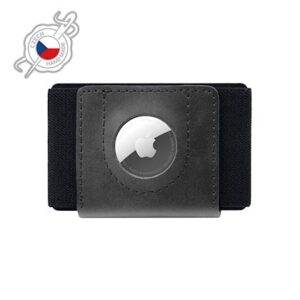 FIXED Tiny Wallet dėklas skirtas AirTag, juodos spalvos