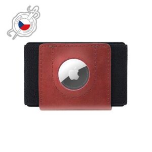 FIXED Tiny Wallet dėklas skirtas AirTag, raudonos spalvos