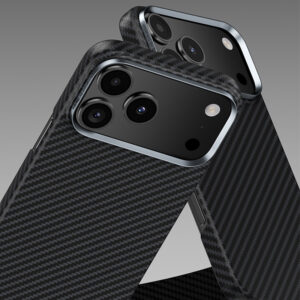 Benks Dėklas Magnetic Armor Air Kevlar Metal Frame 600D (0069) skirtas Apple iPhone 17 Pro juodos spalvos - Image 6