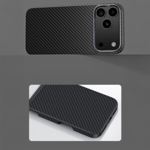 Benks Dėklas Magnetic Armor Air Kevlar Metal Frame 600D (0069) skirtas Apple iPhone 17 Pro juodos spalvos - Image 7