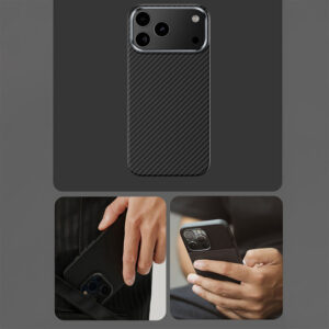 Benks Dėklas Magnetic Armor Air Kevlar Metal Frame 600D (0069) skirtas Apple iPhone 17 Pro juodos spalvos - Image 8