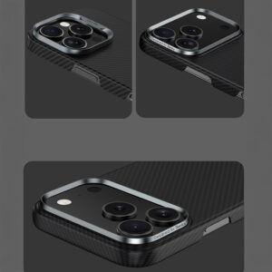 Benks Dėklas Magnetic Armor Air Kevlar Metal Frame 600D (0069) skirtas Apple iPhone 17 Pro juodos spalvos - Image 9