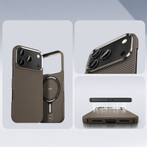 Benks Dėklas Magnetic Armor Tint Kevlar 1000D (0069) skirtas Apple iPhone 17 Pro aukso spalvos - Image 9