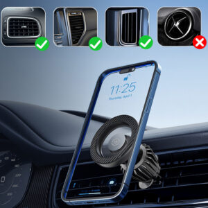 Blavec automobilinis laikiklis BH-16A Carbon magnetinis Magsafe (BH16AC-MAVB) juodos spalvos - Image 5