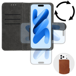 Dėklas BOOK COMMON Uniwersalna (Dydis S) skirtas Apple iPhone 12/13/Samsung S6/A5 2016/Xcover 4/S22/Huawei P8 2017 rudos spalvos - Image 4