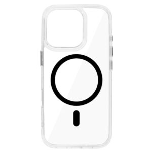 Glossy Magsafe Clear Dėklas skirtas Apple iPhone 15 Pro Max juodos spalvos - Image 2