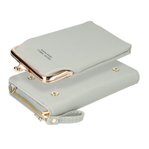 Knitted bag skirtas telefonui design 2 pilkos spalvos - Image 2