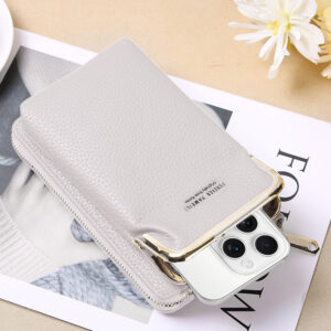 Knitted bag skirtas telefonui design 2 pilkos spalvos - Image 5