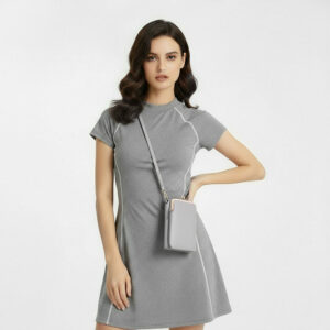 Knitted bag skirtas telefonui design 2 pilkos spalvos - Image 6