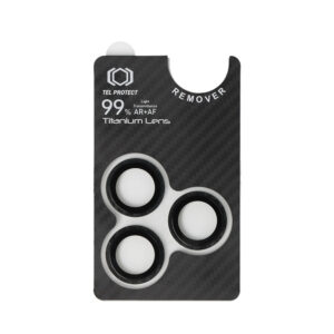 Apsauginis stiklas Tel Protect Titanium Lens 99% AR Aramid Series on camera skirtas Apple iPhone 15 Pro/15 Pro Max (objektyvui 3 vnt) - Image 2