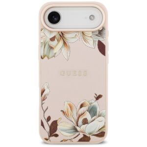 Dėklas GUESS Grained Flowers Classic Logo MagSafe skirtas Apple iPhone 17 Air rožinės spalvos - Image 3