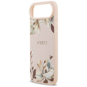 Dėklas GUESS Grained Flowers Classic Logo MagSafe skirtas Apple iPhone 17 Air rožinės spalvos - Image 6