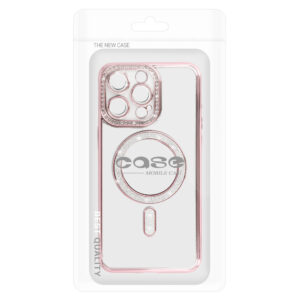 Bling Magsafe Dėklas skirtas Apple iPhone 17 Pro Max rožinės spalvos - Image 7