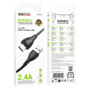 Borofone kabelis BX121 Energy - USB į Micro USB - 2,4A 1 m juodos spalvos - Image 5