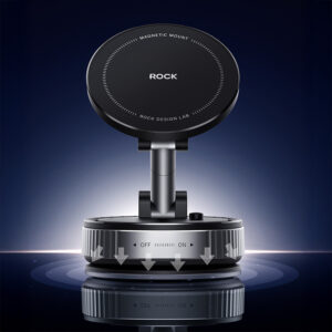 Rock Car holder QS6 vacuum magnetic juodos spalvos - Image 5