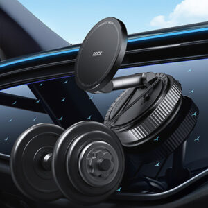 Rock Car holder QS6 vacuum magnetic juodos spalvos - Image 7