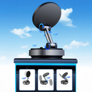 Rock Car holder QS6 vacuum magnetic juodos spalvos - Image 8
