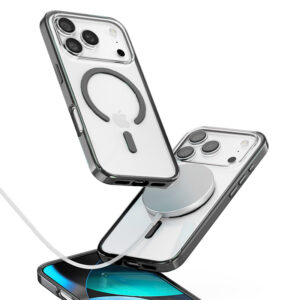 Rock Crystal Armor Series Magnetic dėklas skirtas Apple iPhone 17 Pro juodos spalvos - Image 3