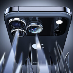 Rock Apsauginis stiklas Pure Series Camera Lens on camera skirtas Apple iPhone 17 (lens 2 pieces) black - Image 4