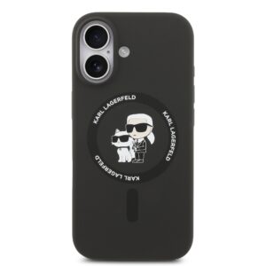 Karl Lagerfeld Liquid Silicone Karl and Choupette MagSafe dėklas skirtas Apple iPhone 17 juodos spalvos - Image 2