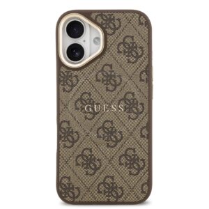 Guess PU Leather 4G Gold Frame MagSafe dėklas skirtas Apple iPhone 17 rudos spalvos - Image 2