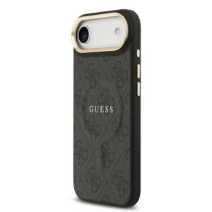Guess PU Leather 4G Gold Frame MagSafe dėklas skirtas Apple iPhone 17 Air juodos spalvos