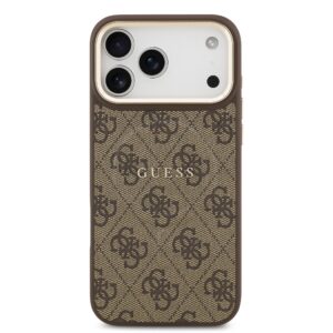 Guess PU Leather 4G Gold Frame MagSafe dėklas skirtas Apple iPhone 17 Pro Max rudos spalvos - Image 2