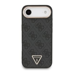 Guess PU Leather 4G Triangle Logo Gold Frame MagSafe dėklas skirtas Apple iPhone 17 Air juodos spalvos - Image 2