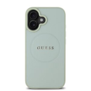 Guess PU Grained Classic Logo MagSafe dėklas skirtas Apple iPhone 16 žalios spalvos - Image 1