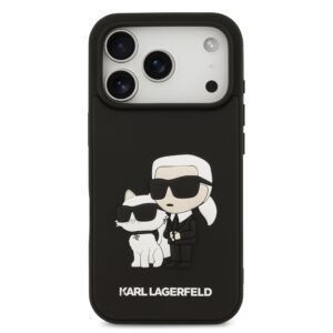 Karl Lagerfeld 3D Rubber Karl and Choupette dėklas skirtas Apple iPhone 17 Pro juodos spalvos - Image 2