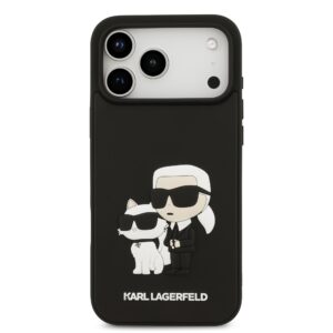 Karl Lagerfeld 3D Rubber Karl and Choupette dėklas skirtas Apple iPhone 17 Pro Max juodos spalvos - Image 2