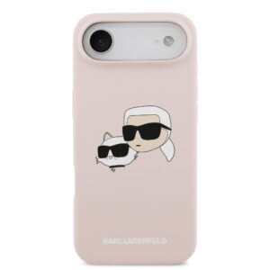 Karl Lagerfeld Liquid Silicone Double Heads MagSafe dėklas skirtas Apple iPhone 17 Air rožinės spalvos - Image 2