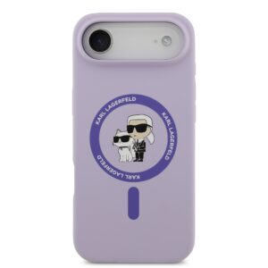 Karl Lagerfeld Liquid Silicone Karl and Choupette MagSafe dėklas skirtas Apple iPhone 17 Air Purple - Image 2