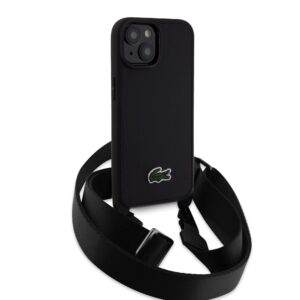 Lacoste Iconic Petit Pique Crossbody Strap Woven Logo dėklas skirtas Apple iPhone 15 juodos spalvos - Image 2