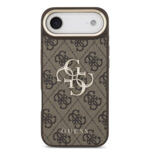 Guess PU Leather 4G Metal Logo Gold Frame dėklas skirtas Apple iPhone Air rudos spalvos - Image 2