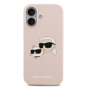 Karl Lagerfeld Liquid Silicone Double Heads MagSafe dėklas skirtas Apple iPhone 17 rožinės spalvos - Image 2