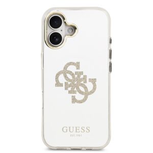 Guess PC/TPU Mirror 4G Glitter Logo MagSafe dėklas skirtas Apple iPhone 17 auksos spalvos - Image 2
