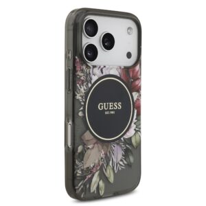 Guess IML Flowers Strap MagSafe dėklas skirtas Apple iPhone 17 Pro juodos spalvos - Image 2